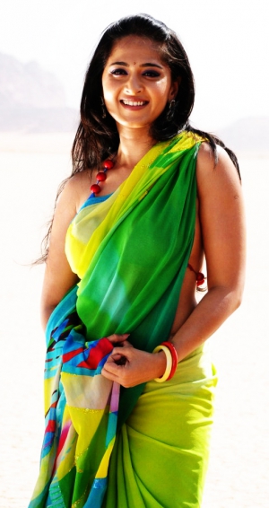 Anushka Sexy in Green Saree